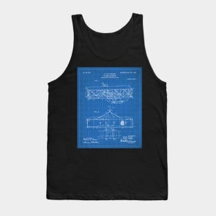 Wright Brothers Airplane Patent - Aviation History Art - Blueprint Tank Top